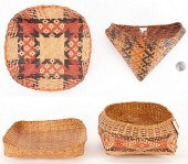 4 CHITIMACHA BASKETS, INCL. 2