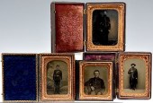 4 CIVIL WAR ERA TINTYPES AND A
