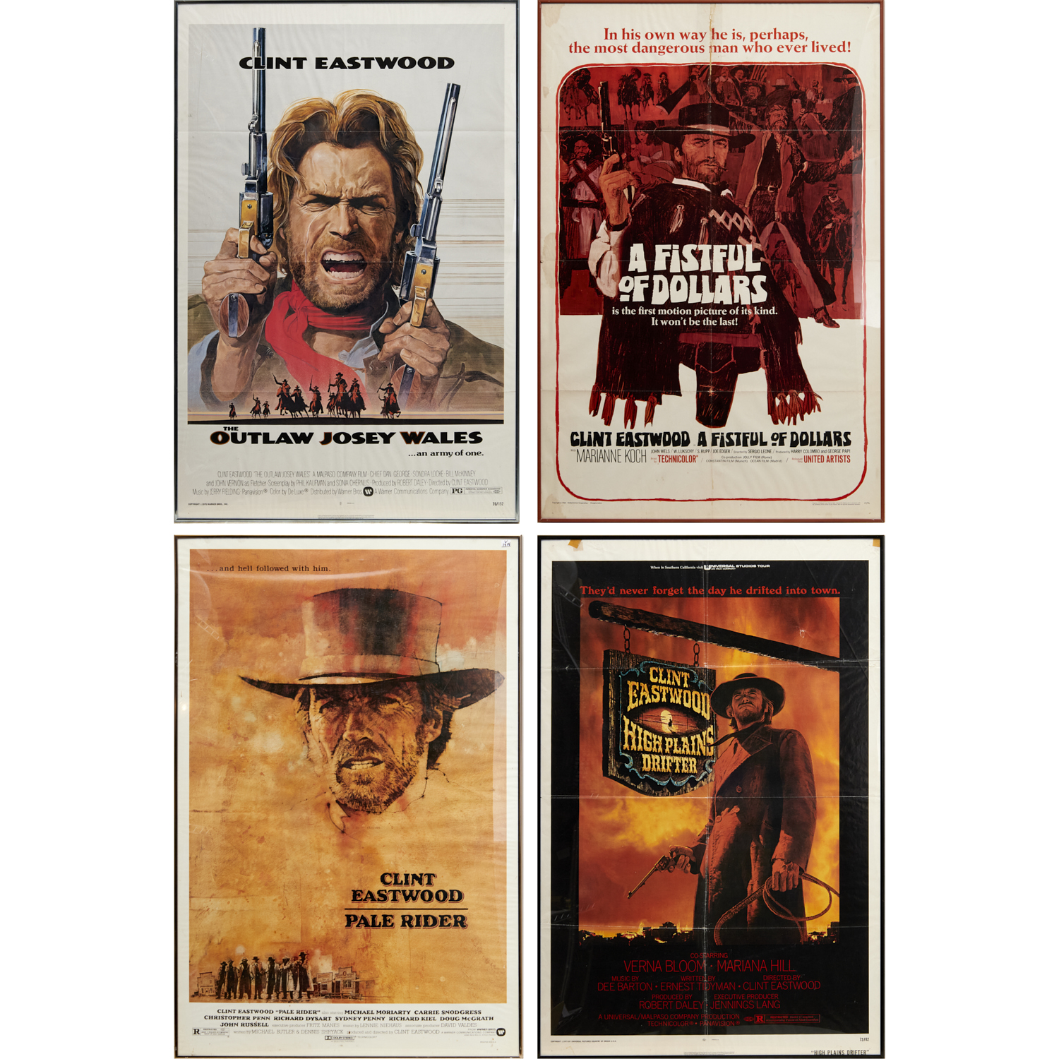 (4) CLINT EASTWOOD ORIGINAL 1-SHEET