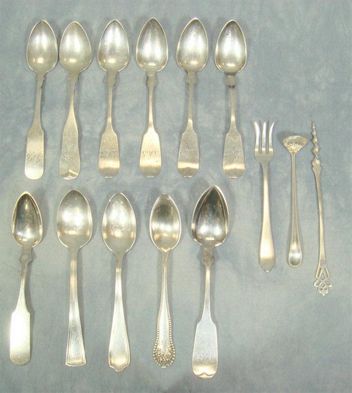 4 coin silver teaspoons by S&W, 4