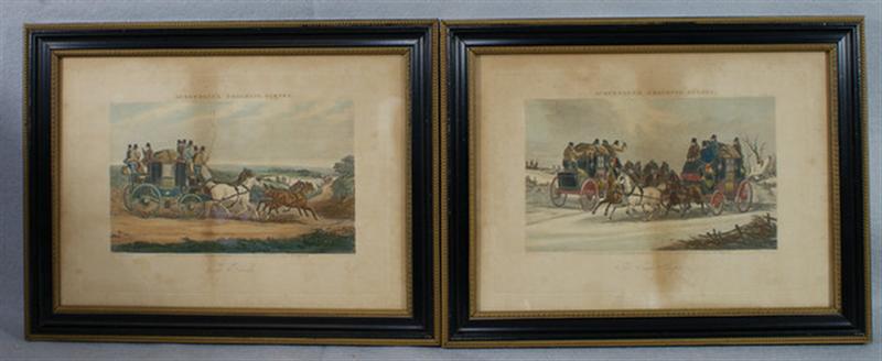 4 colored engraved prints,
