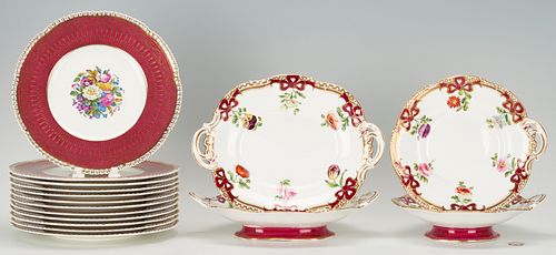 4 COMPOTES & 12 CAULDON CHINA