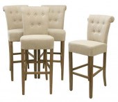 (4) CONTEMPORARY BUTTONED LINN