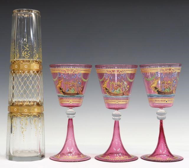 (4) CONTINENTAL HAND-PAINTED