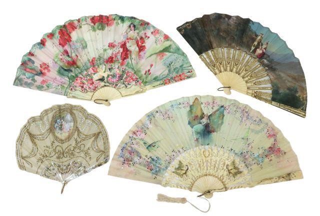 (4) CONTINENTAL LADY'S HAND-PAINTED