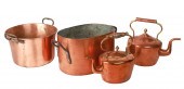 (4) Copper roasting pan, pot a