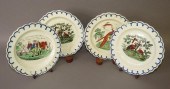 4 CREAMWARE PLATES WITH POLYCH