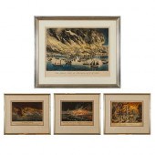 4 CURRIER & IVES CHICAGO FIRE