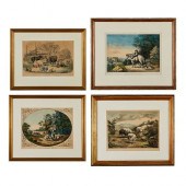 4 CURRIER & IVES FARMING PRINT