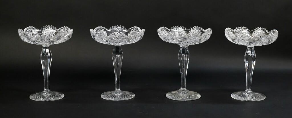 4 CUT GLASS COMPOTESSet of 4