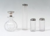 4 CUT GLASS VANITY BOTTLES WIT