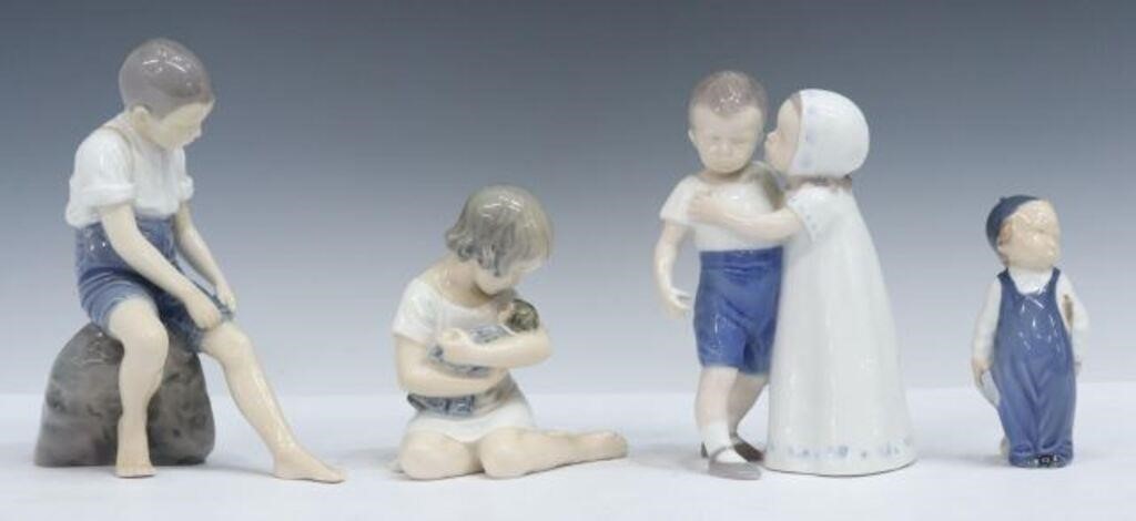4) DANISH PORCELAIN FIGURES,