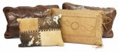 (4) DECORATIVE COWHIDE & LEATH