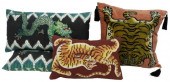 (4) DECORATIVE THROW PILLOWS,