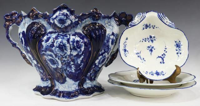 4) DELFT BLUE & WHITE PLATES,