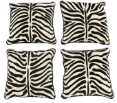(4) DESIGNER DOWN-FILLED ZEBRA