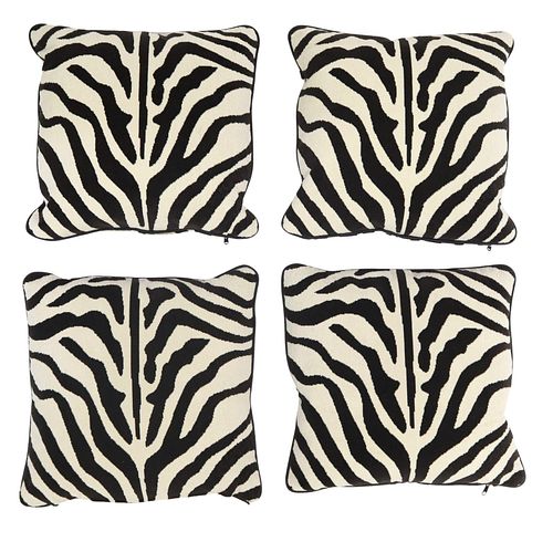 (4) DESIGNER DOWN-FILLED ZEBRA