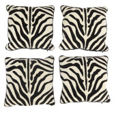 (4) DESIGNER DOWN-FILLED ZEBRA