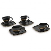 (4) DESIGNER PORCELAIN CUPS WI