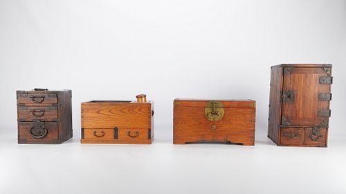4 DIMINUTIVE JAPANESE TANSU,
