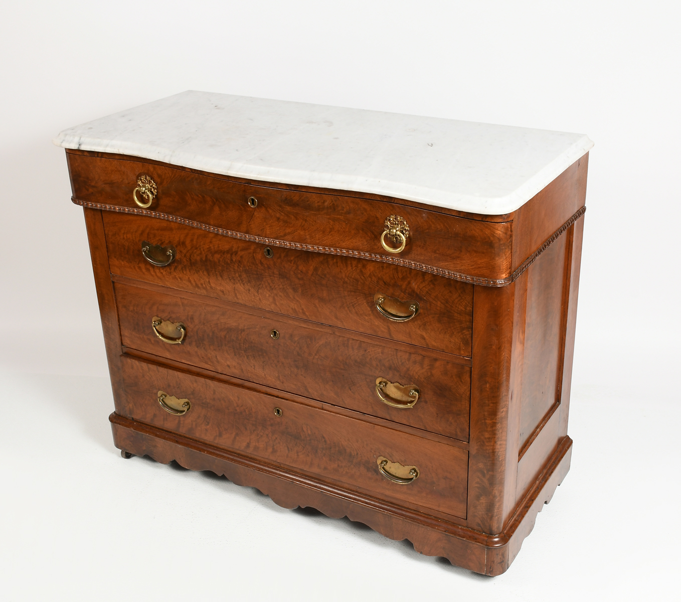 4 DRAWER MARBLE TOP DRESSER: A
