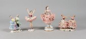 4 DRESDEN LACE PORCELAIN FIGUR