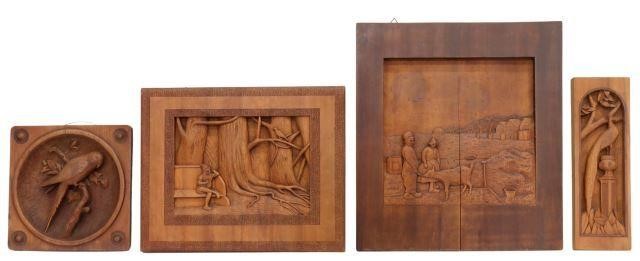 (4) DUTCH B.H. NUSSEN CARVED WOOD