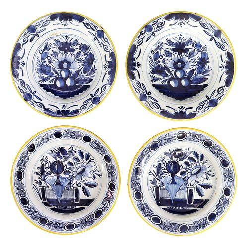 (4) DUTCH DELFT CHINOISERIE BLUE