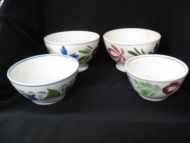 4 Early Bowls creamware ironstone
