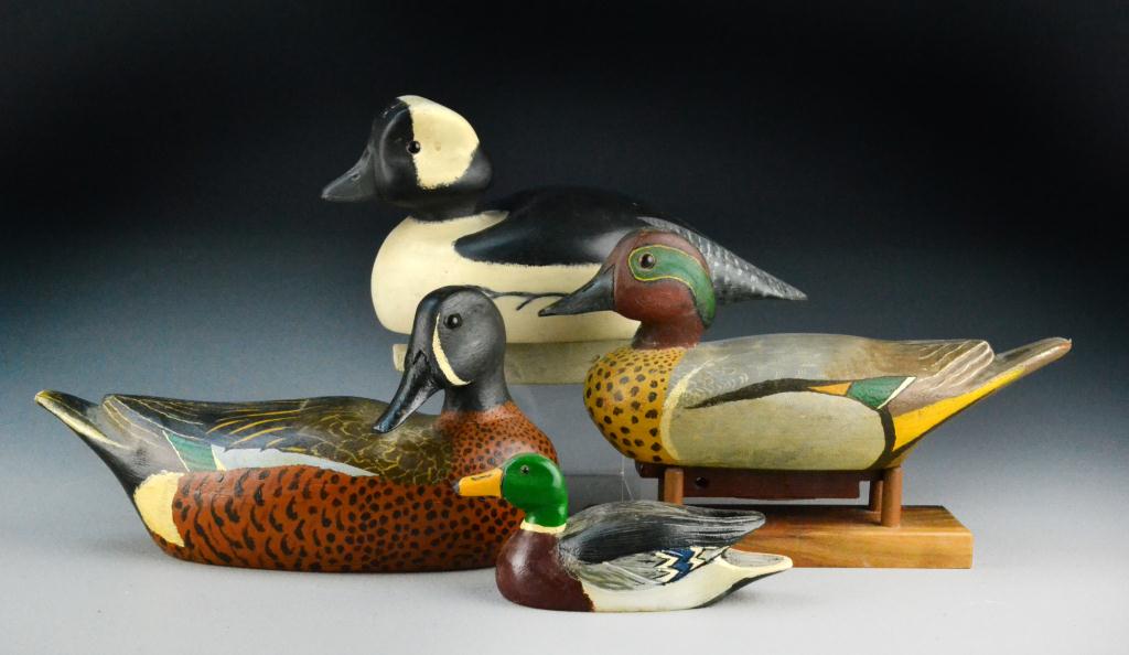 (4) Early Decorative Wooden Duck