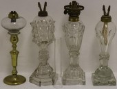 4 EARLY WHALE OIL LAMPS TO INC