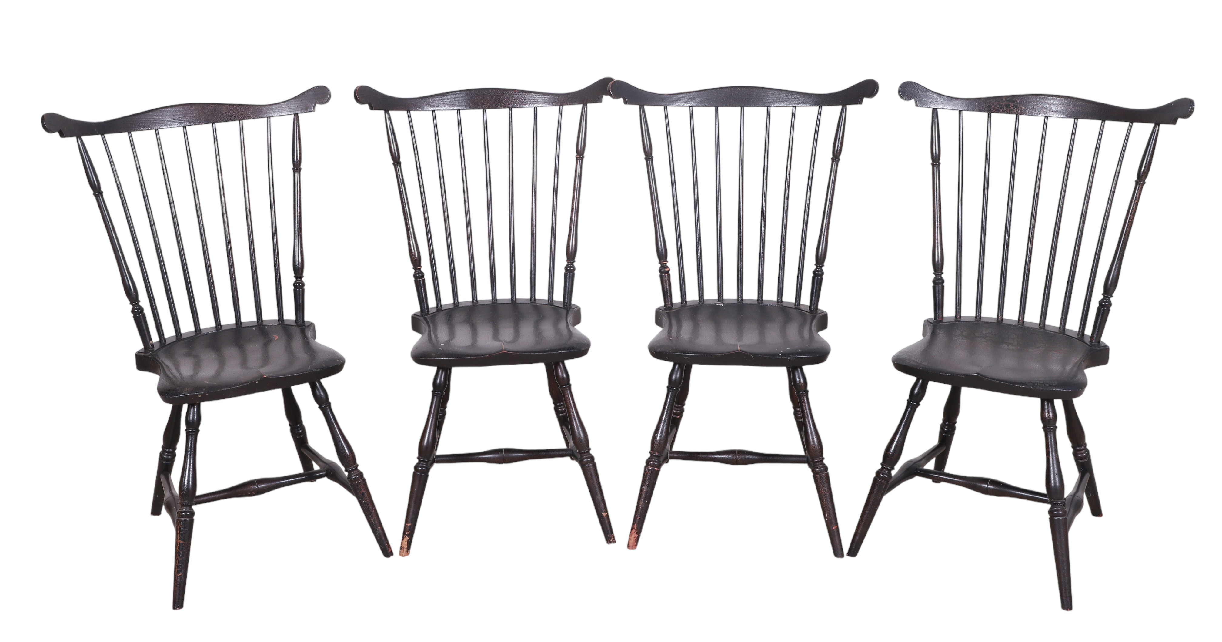 (4) Ebonized Windsor style side