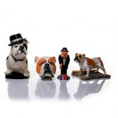 4 ENGLISH BULLDOG PORCELAIN FI