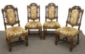 (4) ENGLISH CARVED OAK DINING