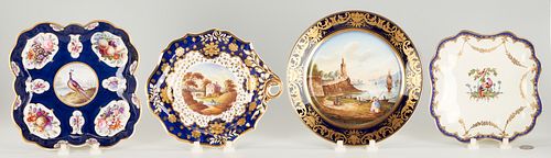 4 ENGLISH COBALT DISHES, INCL.