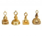 4 ENGLISH GOLD MINIATURE SEAL