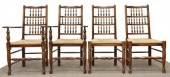 (4) ENGLISH OAK SPINDLE BACK R