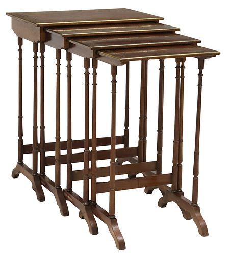 (4) ENGLISH PLUM PUDDING MAHOGANY