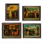(4) ENGLISH REVERSE-VARNISHED