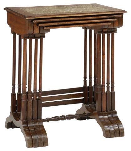 (4) ENGLISH SHELL-INLAID MAHOGANY