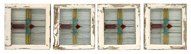 (4) ENGLISH STAINED & LEADED