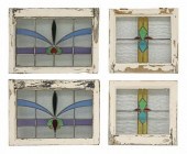 (4) ENGLISH STAINED & LEADED G
