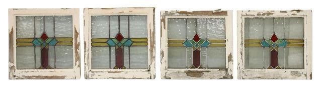 (4) ENGLISH STAINED & LEADED