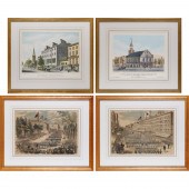 (4) ENGRAVINGS, NEW YORK CITY,