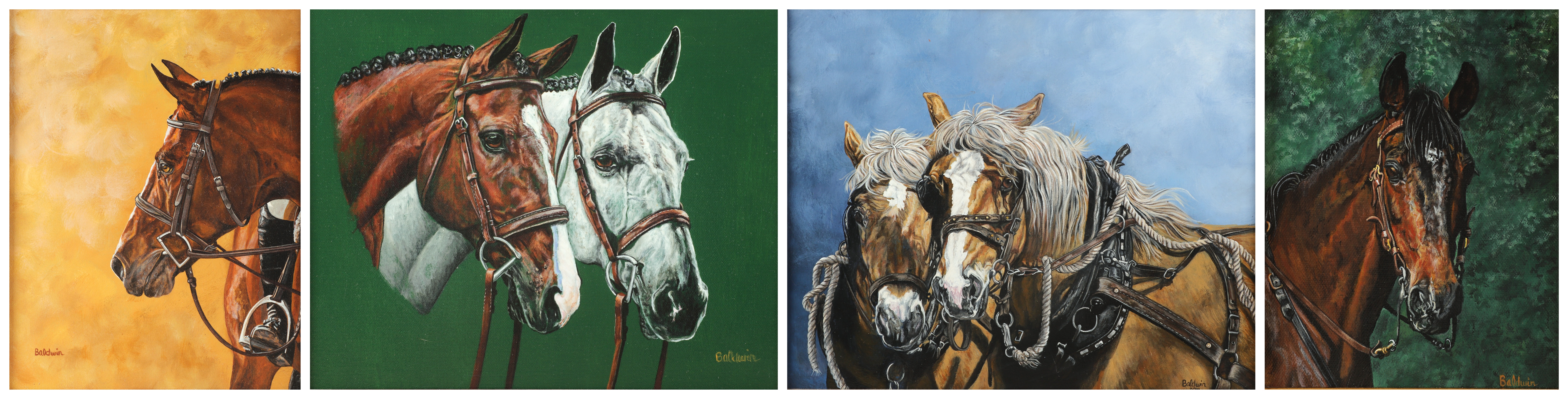 (4) Equestrian paintings and