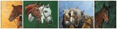 (4) Equestrian paintings and p