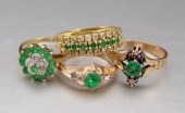 4 ESTATE FOUND EMERALD, & DIAM