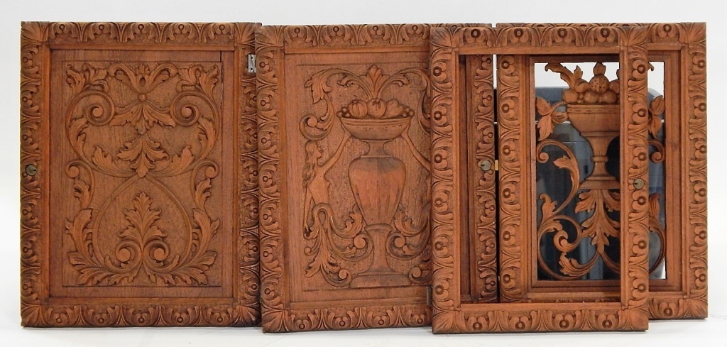 4 EUROPEAN CARVED WOOD