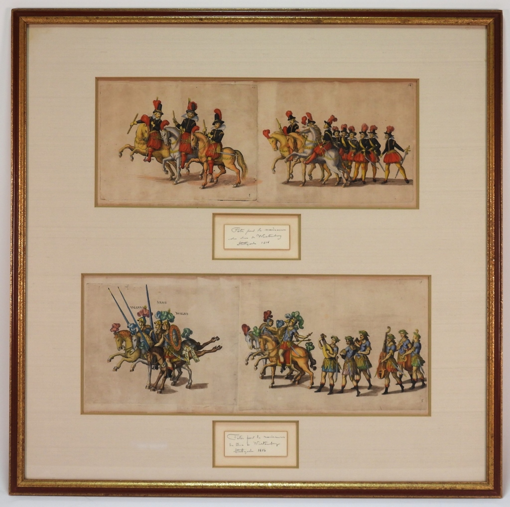 4 EUROPEAN MILITARY ETCHINGS