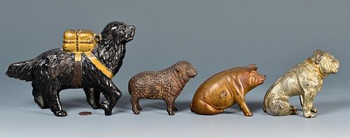 4 FIGURAL CAST IRON BANKSGroup of